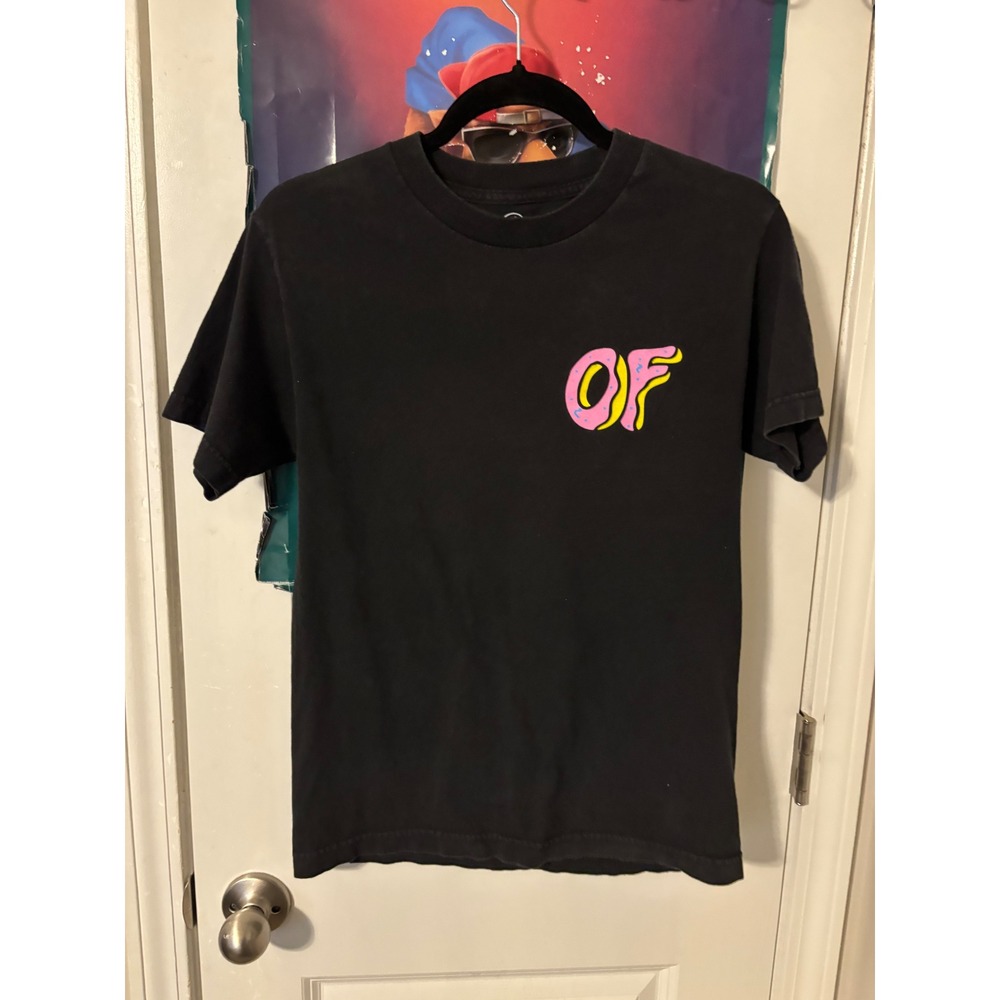 Odd Future OF Donut Logo Graphic T-Shirt Mens Black Streetwear Tee Small